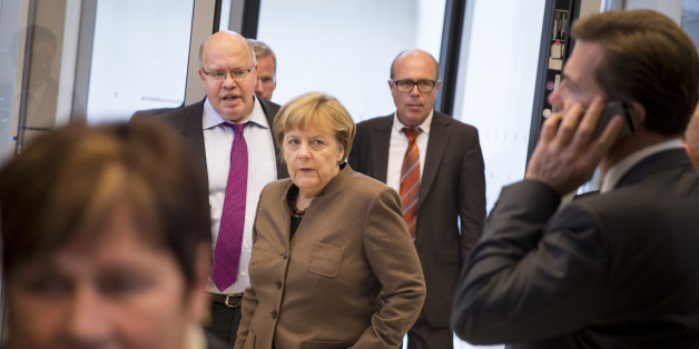 Angela Merkel am Rande der gestrigen CDU/CSU-Fraktionssitzung