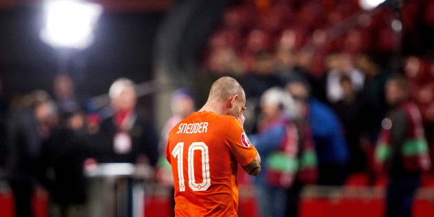 Der niederländische Spieler Wesley Sneijder nach dem verlorenen spiel gegen Tschechien