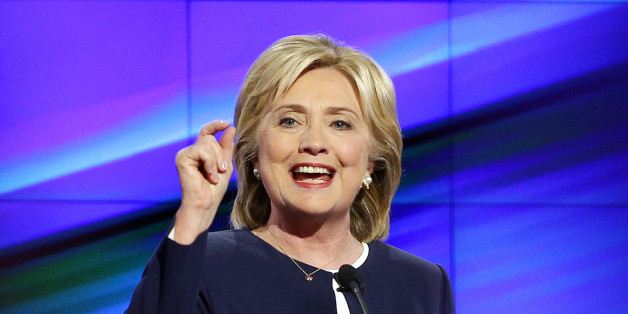 Präsidentschaftsbewerberin Hillary Clinton beim CNN-Fernsehduell