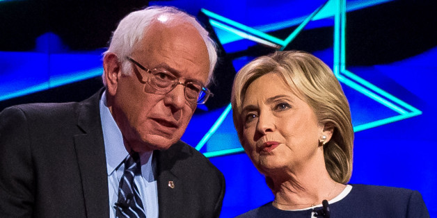 LAS VEGAS, NV - October 13: Bernie Sanders and Hillary Clinton pictured at the 2015 CNN Democratic Presidential Debate at Wynn Resort in Las Vegas, NV on October 13, 2015. Credit: Erik Kabik Photography/ MediaPunch/IPX