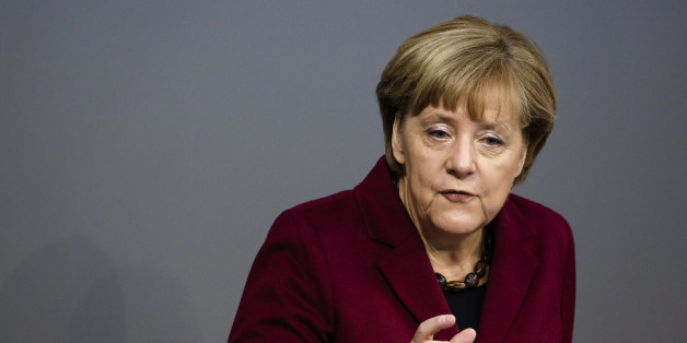 German Chancellor Angela Merkel delivers a speech ahead of the EU summit in Brussels at the German parliament Bundestag in Berlin, Germany, Thursday, Oct. 15, 2015. (AP Photo/Markus Schreiber)