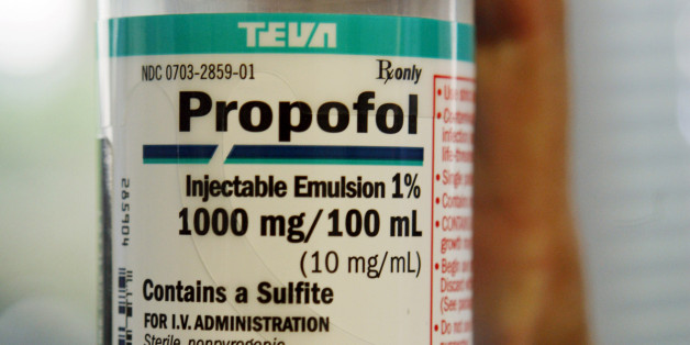 FILE - This July 28, 2009 file photo shows a bottle of the propofol, the nation's most popular anesthetic, at Good Samaritan Hospital in Los Angeles. The Missouri Department of Corrections said in a news release Wednesday, Oct. 9, 2013, that it is sending back a shipment of propofol to the distributor, 11 months after the company's urgent request for return of the anesthetic. The propofol supplied by Morris & Dickson of Shreveport, La., was made by Fresenius Kabi of Germany. Morris & Dickson sent a letter to the corrections department on Nov. 2, saying the sale was a mistake. Fresenius Kabi prohibits distribution to prisons because the anti-death penalty European Union could limit export of any drug used in an execution, potentially creating a shortage of the anesthetic. Missouri plans to become the first state to use propofol in an execution on Oct. 23. The department said that it has remaining inventory. (AP Photo/Richard Vogel, File)