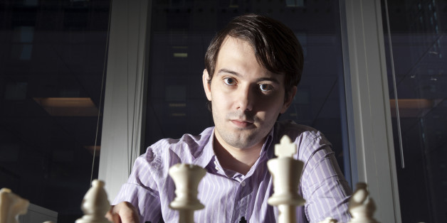 Martin Shkreli, chief investment officer of MSMB Capital Management, sits for a photograph behind a chess board in New York, U.S., on Wednesday, Aug. 10, 2011. MSMB made an unsolicited $378 million takeover bid for Amag Pharmaceuticals Inc. and said it will fire the drugmaker's top management if successful. Photographer: Paul Taggart/Bloomberg via Getty Images ***Local Caption ** Martin Shkreli