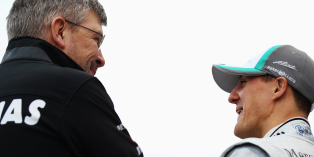 Ross Brawn und Michael Schumacher im Gespräch