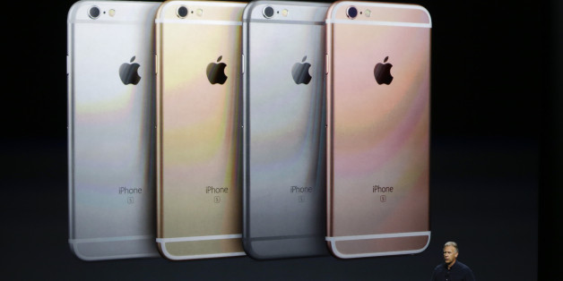 Phil Schiller, Apple's senior vice president of worldwide marketing, talks about the features of the new iPhone 6s and iPhone 6s Plus during the Apple event at the Bill Graham Civic Auditorium in San Francisco, Wednesday, Sept. 9, 2015. (AP Photo/Eric Risberg)