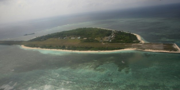 Vue aérienne en date du 20 juin 2011 de l'île Thitu dans l'archipel des Spratleys en mer de Chine méridionale
