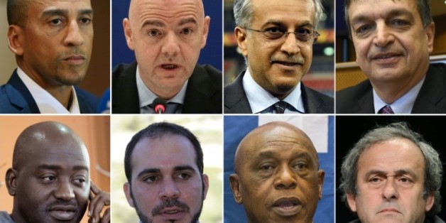 Photomontage des 8 candidats à la présidence de la Fifa
