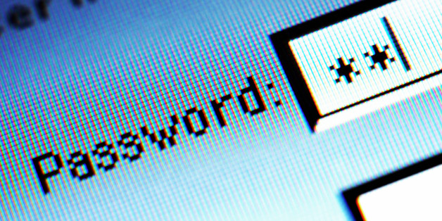 Password field on computer screen, detail