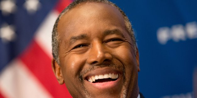 Republican presidential candidate Dr. Ben Carson speaks at a luncheon at the National Press Club in Washington, Friday, Oct. 9, 2015. (AP Photo/Andrew Harnik)