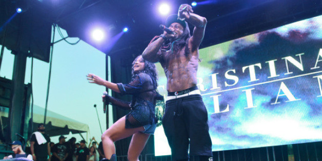Rapper Lil Wayne und Christina Milian bei einem Auftritt im August 2015