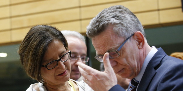 Österreichs Innenministerin Mikl-Leitner im Gespräch mit dem deutschen Innenminister Thomas de Maizière