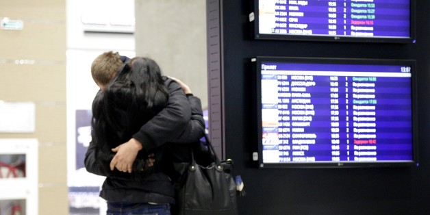 SAINT PETERSBURG, RUSSIA - OCTOBER 31: Relatives of passengers of Russian Airbus-321 aircraft react at Pulkovo international airport in Saint Petersburg, Russia on October 31, 2015. A Russian Airbus-321 aircraft with 224 people aboard crashed in Egypt's Sinai Peninsula on Saturday, according to the Egyptian Prime Minister's office. According to Egypts Civil Aviation Authority, the plane lost contact with air-traffic controllers shortly after taking off from the Egyptian Red Sea resort city of S