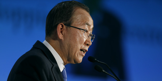 United Nations Secretary-General Ban Ki-moon gives a speech during a conference about violent extremism, in Madrid, Wednesday, Oct. 28, 2015. Ban Ki-moon is on an official visit in Spain. (AP Photo/Francisco Seco)