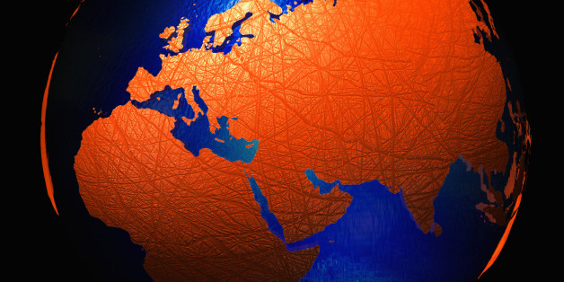 Illustration representing the world parched under intense global warming