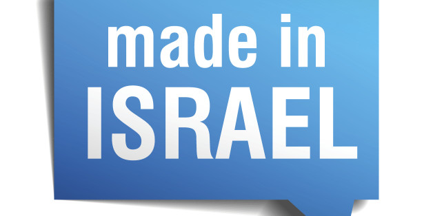 made in Israel blue 3d realistic speech bubble isolated on white background