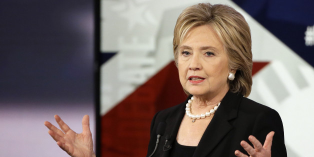 Hillary Rodham Clinton speaks during a Democratic presidential primary debate, Saturday, Nov. 14, 2015, in Des Moines, Iowa. (AP Photo/Charlie Neibergall)