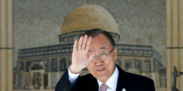 Le secrétaire général de l'ONU, Ban Ki-moon, le 21 octobre 2015, à Ramallah