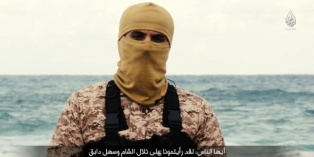 Une capture d'écran d'une vidéo diffusée par une chaîne d'information jihadiste le 15 février 2015, montrant Abou Nabil
