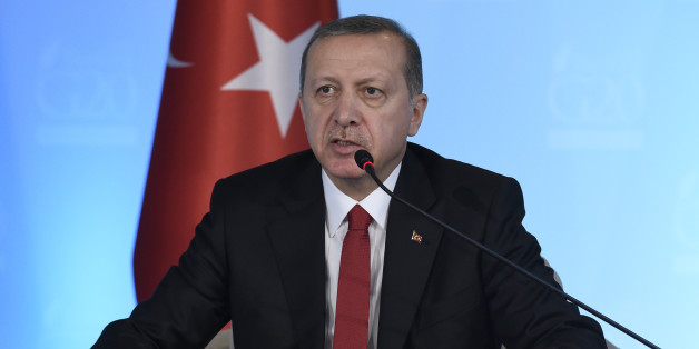 Turkeyâs President Recep Tayyip Erdogan speaks during a press availability with President Barack Obama following their meeting in Antalya, Turkey, Sunday, Nov. 15, 2015. Obama is attending the G20 Summit while on a nine-day foreign trip that also includes stops in the Philippines and Malaysia for other global security and economic summits. (AP Photo/Susan Walsh)