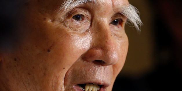 FILE - In this July 29, 2015 photo Japan's former Prime Minister Tomiichi Murayama speaks during a press conference at the Foreign Correspondents' Club of Japan in Tokyo. Whatâs in a word? As Japanâs leader Shinzo Abe prepares to issue a statement Friday, Aug. 14, 2015 to mark the 70th anniversary of the end of World War II, attention is focused on the words he will use - and the ones he wonât. In the 1995 statement, Murayama expressed âfeelings of deep remorseâ and â