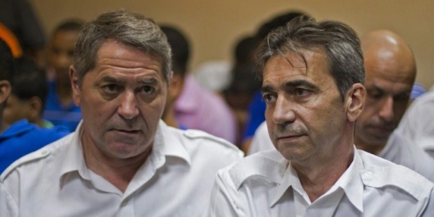 Les deux pilotes Jean-Pascal Fauret (g) et Bruno Odos, le 4 février 2014 à Higuey, en République dominicaine