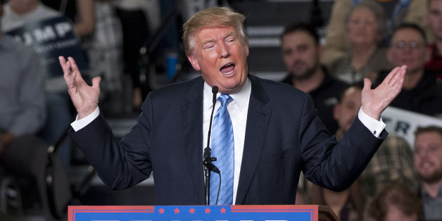 COLUMBUS, OH - NOVEMBER 23: Republican presidential candidate Donald Trump addresses supporters during a campaign rally at the Greater Columbus Convention Center on November 23, 2015 in Columbus, Ohio. Trump spoke about immigration and Obamacare, among other topics, to around 14,000 supporters at the event. (Photo by Ty Wright/Getty Images)