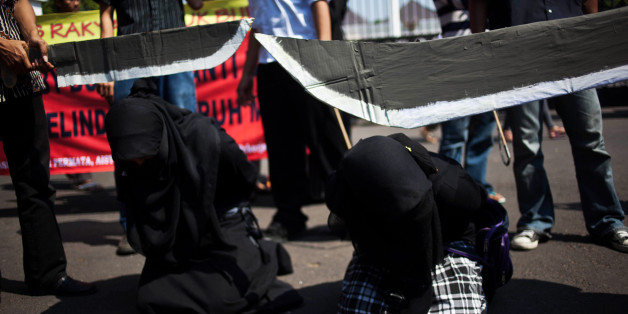 Demonstranten protestieren gegen Enthauptungen