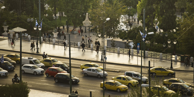 Athens, Greece - October 29: View of syntagma square in the City of Athenss in front of Acropolis or Akropolis fortress on October 29, 2015 in Athens, Greece. (Photo by Michael Gottschalk/Photothek via Getty Images)