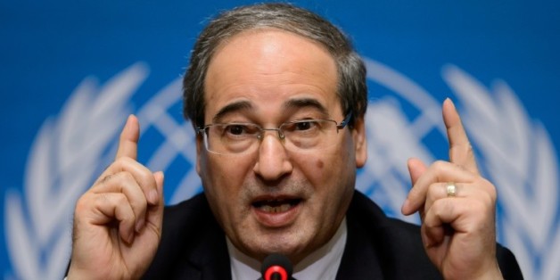 Le numéro deux de la diplomatie syrienne Fayssal Mekdad à Genève le 26 janvier 2014