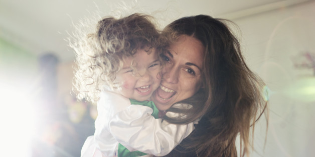 Mother having fun with his daughter