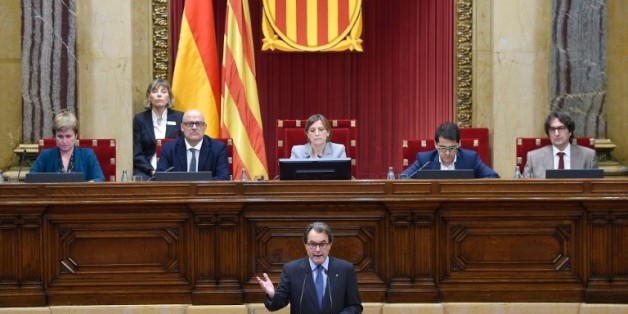 Le président indépendantiste catalan Artur Mas, lors d'une session au Parlement à Barcelone, le 9 novembre 2015