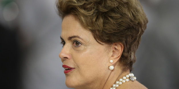 Brazilâs President Dilma Rousseff attends a meeting with members of the Women's Handball national team, at the Planalto Presidential Palace, in Brasilia, Brazil, Wednesday, Nov. 25, 2015. (AP Photo/Eraldo Peres)
