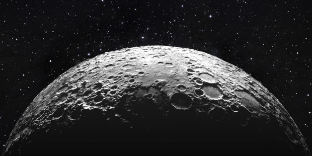 3d rendering, moon surface..
