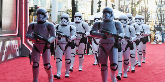 Sturmtruppler auf dem roten Teppich bei der Star-Wars Premiere in Hollywood.