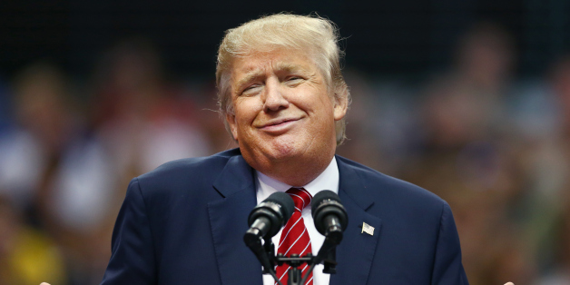 DALLAS, TX - SEPTEMBER 14: Republican presidential candidate Donald Trump speaks during a campaign rally at the American Airlines Center on September 14, 2015 in Dallas, Texas. More than 20,000 tickets have been distributed for the event. (Photo by Tom Pennington/Getty Images)