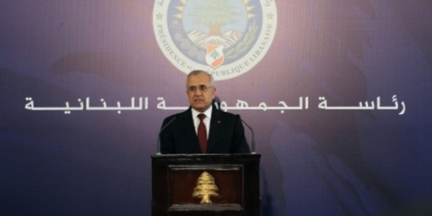 L'ancien président de la République libanais Michel Sleimane le 24 mai 2014 à Baabda