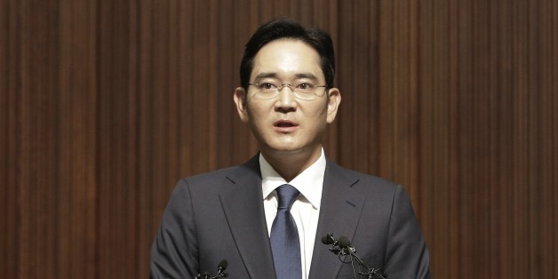 Lee Jae-yong, vice president of Samsung Electronics Co., speaks during a press conference at the company's headquarters in Seoul, South Korea, Tuesday, June 23, 2015. Lee apologized to the Middle East Respiratory Syndrome (MERS) victims and patients in his speech as criticism mounts on Samsung Medical Center for its role in spreading the MERS. (AP Photo/Ahn Young-joon)