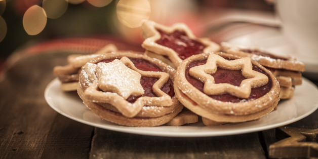 Christmas cookies served on a plate