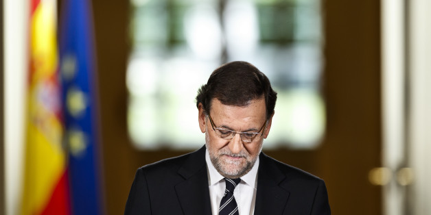 Spain's Prime Minister Mariano Rajoy delivers a statement in the Moncloa Palace, Madrid, Spain, Monday, June 2, 2014. Spanish Prime Minister Mariano Rajoy announced in the press conference that King Juan Carlos plans to abdicate and pave the way for his son, Crown Prince Felipe, to become the country's next king. The 76-year-old Juan Carlos oversaw his country's transition from dictatorship to democracy but has had repeated health problems in recent years. His popularity also dipped following royal scandals, including an elephant-shooting trip he took in the middle of Spain's financial crisis that tarnished the monarch's image. The king came to power in 1975, two days after the death of longtime dictator Francisco Franco. (AP Photo/Daniel Ochoa de Olza)