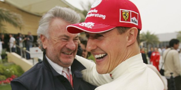 Michael Schumacher mit Ex-Manager Weber, l.