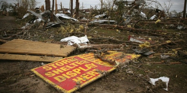 Les dégats causés par une tornade, à Mayflower, dans l'Arkansas, le 30 avril 2014