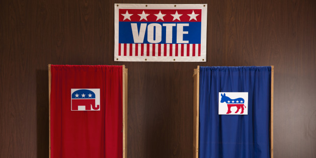 Voting booths in polling place