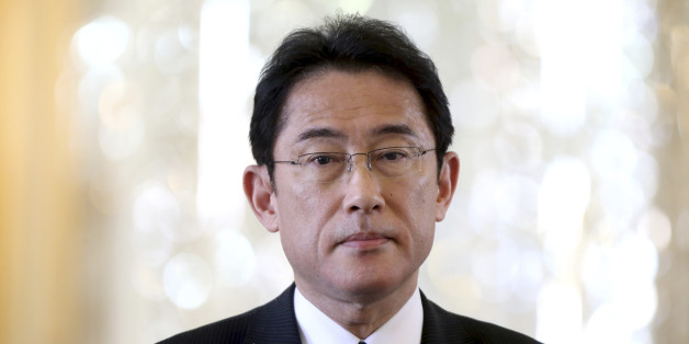 Japanese Foreign Minister Fumio Kishida speaks during a press conference with his Iranian counterpart Mohammad Javad Zarif in Tehran, Iran, Monday, Oct. 12, 2015. (AP Photo/Ebrahim Noroozi)