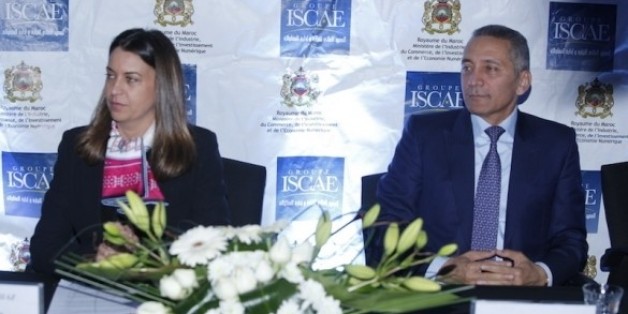Nada Biaz, DG du groupe ISCAE, et Moulay Habid Elalamy, ministre de l'Industrie
