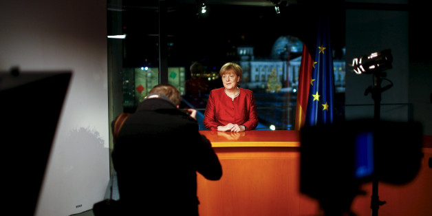 Kanzlerin Angela Merkel bei der Aufzeichnung ihrer Neujahrsansprache