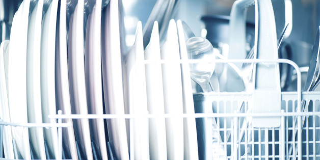 Clean dishes in dishwasher