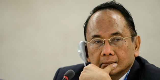 Le rapporteur spécial des Nations unies sur la situation des droits de l'Homme dans les territoires palestiniens occupés, Makarim Wibisono, le 23 mars 2015 à Genève