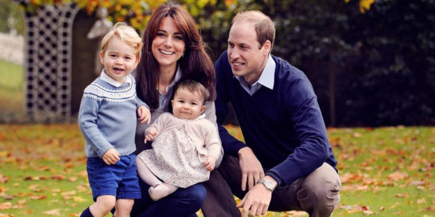 Prinz William mit seiner Frau Kate und seinen Kindern George und Charlotte