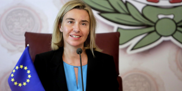 European Union High Representative Federica Mogherini speaks during a press conference following her meeting with Arab League's Secretary-General Nabil Elaraby, at the Arab League headquarters in Cairo, Egypt, Tuesday, Nov. 3, 2015. (AP Photo/Amr Nabil)