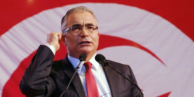 Former secretary-general of anti-Islamist Nidaa Tounes party, Mohsen Marzouk gives a speech during a public meeting on January 10, 2016 in the capital Tunis.
Marzouk announced the launch of a new party affirming his official resignation of Nidaa Tounes, which experienced problems in recent months. / AFP / MOHAMED KHALIL (Photo credit should read MOHAMED KHALIL/AFP/Getty Images)